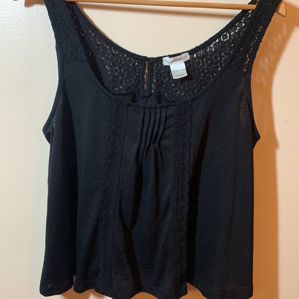 Love On a Hanger Black Flouncy Tank